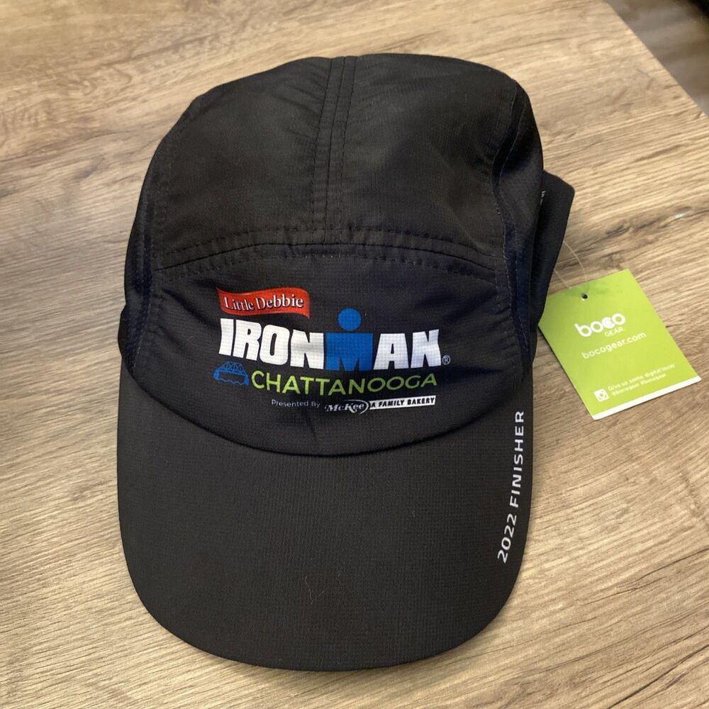 Boco Gear Ironman 2022 CHATTANOOGA Hat NEW WITH TAGS BLACK FINISHER with Buckle